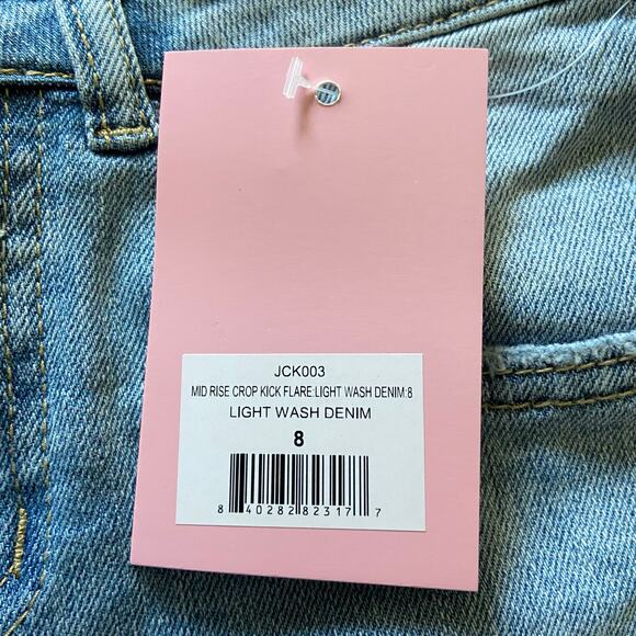 Juicy Couture Kids Mid Rise Cropped Kick Flare Jean Girls 8 Light Wash Denim - Picture 6 of 8